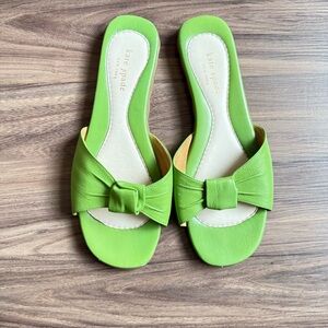 kate spade Lime Green Bow Slide Mules